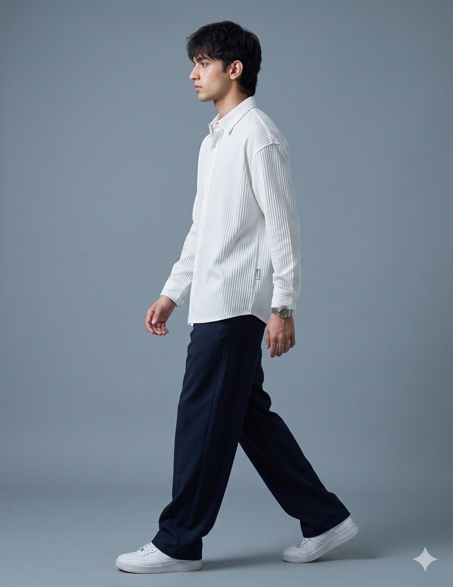 ROYSAHAB | Structured Cotton Oversized Shirt — Ivory White