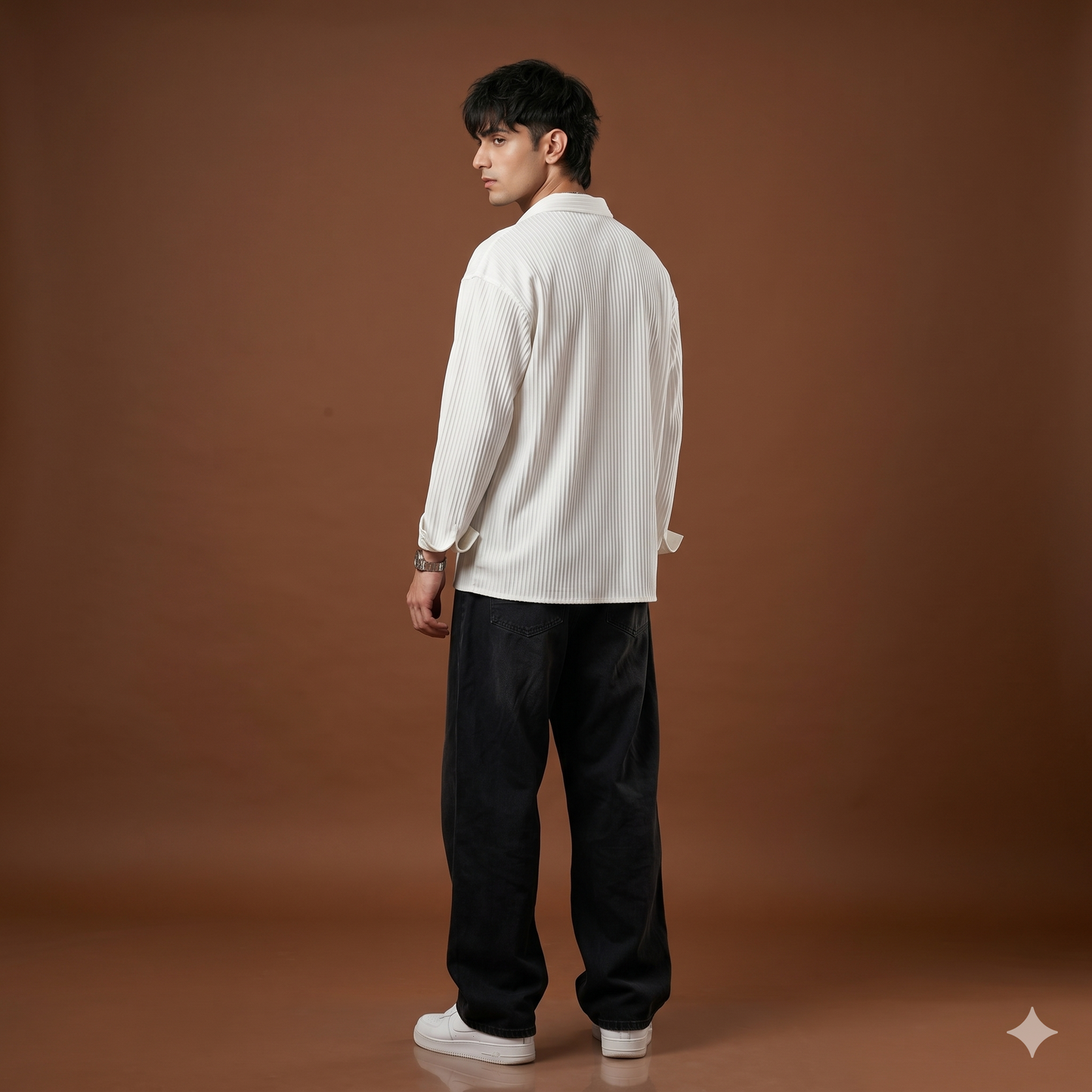 ROYSAHAB | Structured Cotton Oversized Shirt — Ivory White